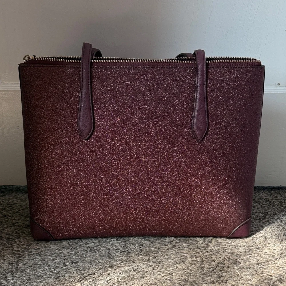 Like New:Kate Spade Sparkling Maroon Tote - Picture 3 of 7